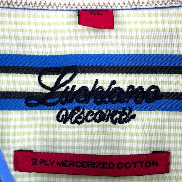 Luchiano Viscotti Long Sleeve Striped Button Up Shirt 2 Ply Mercerized Cotton XL - Picture 9 of 10